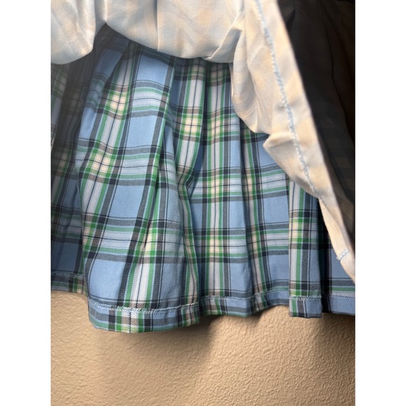 Forever 21 Blue Green Plaid Gingham Colorblock Pleated Mini Skirt Plus Size 0X - Picture 6 of 11